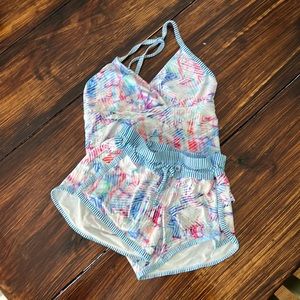 Athleta Girl L/12 Tankini swimsuit